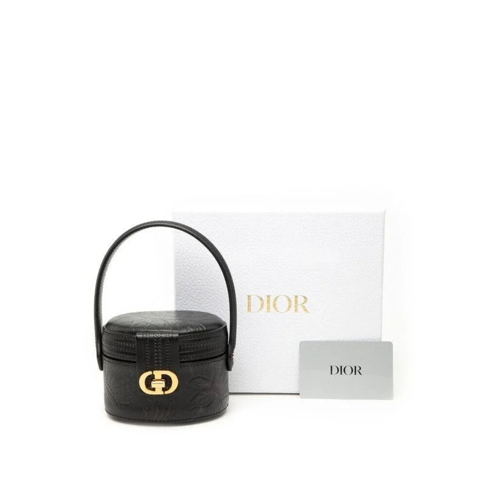 Dior CD Logo Vanity Bag Mini Black Leather